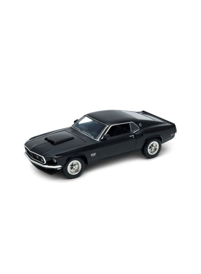 Welly Ford Mustang Boss 429 Diecast Model Car – 1:24 Scale Black Classic Muscle Car Replica - Image 1